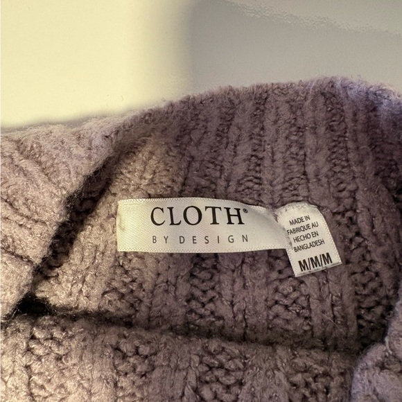 Cloth by Design Mock Neck Sweater| Medium Dusty Lavender | Ribbed Long Sleeve - Picture 6 of 10